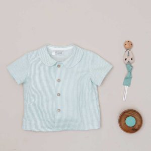 Blusa a rayas verde mint bebé 3-24 meses